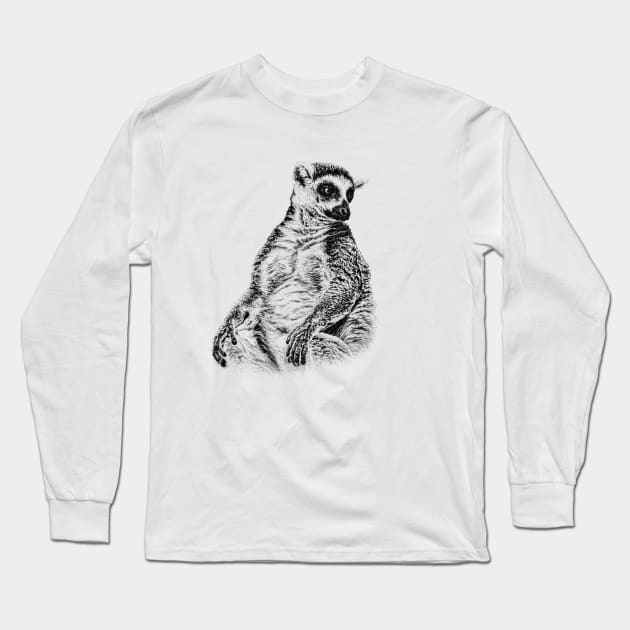 Lemur Long Sleeve T-Shirt by Guardi